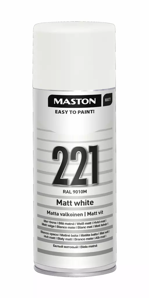 Maston Spraymaali 100- Matta valkoinen 221 400ml - Spraymaalit - 6412491002212 - 3