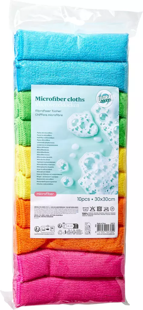 Microfiber siivousliiina 10kpl/pkt - Pölyhuiskat ja siivousliinat - 8721037027052 - 1