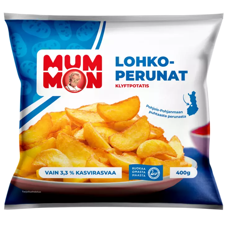 Mummon aidot rapeat lohkoperunat 400g - Elintarvikkeet - 6430028234462 - 1