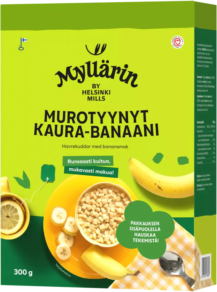 Myllärin Murotyynyt Kaura-Banaani 300g - Murot, myslit ja hiutaleet - 6415000138082 - 1
