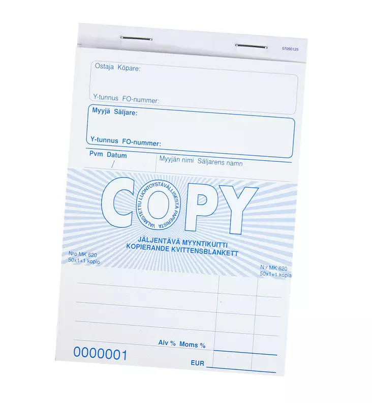 Myyntikuitti jäljentävä a6 1+1 - Toimistopaperit - 6417027112182 - 1