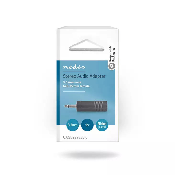 Nedis stereoäänisovitin 6,35-3,5mm - Audiokaapelit - 5412810288212 - 1
