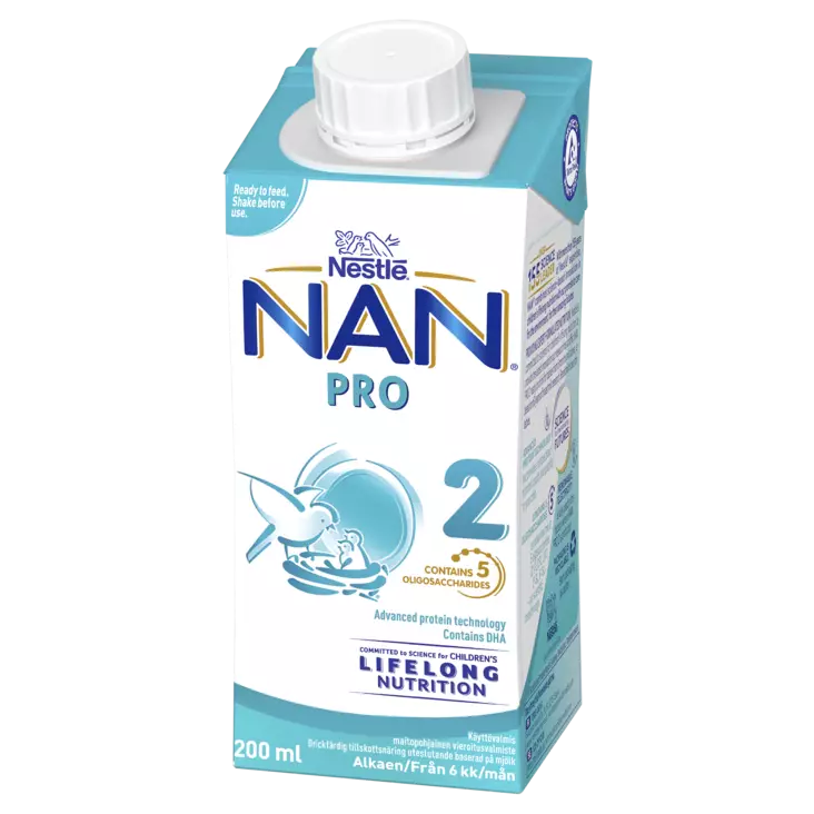 Nestlé Nan Pro 2 200ml vieroitusvalmiste - Lasten ruoka ja juoma - 8445290748492 - 1