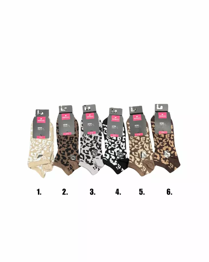Nordsox leopardi sneakersukka 37-41 - Naisten sukat ja sukkahousut - 6438506017552 - 7