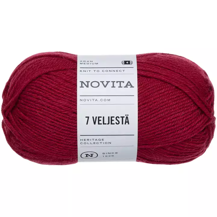 Novita 7 Veljestä 100g 587 karpalo - Langat - 6412618203812 - 1
