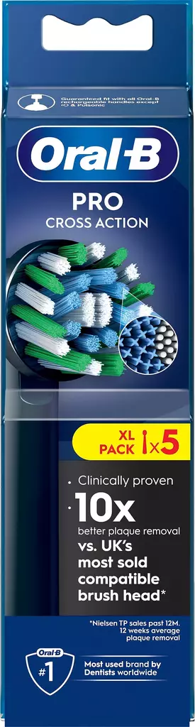 Oral-B Pro CrossAction vaihtoharjat 5kpl - Sähköhammasharjojen vaihtopäät - 8006540893432 - 1