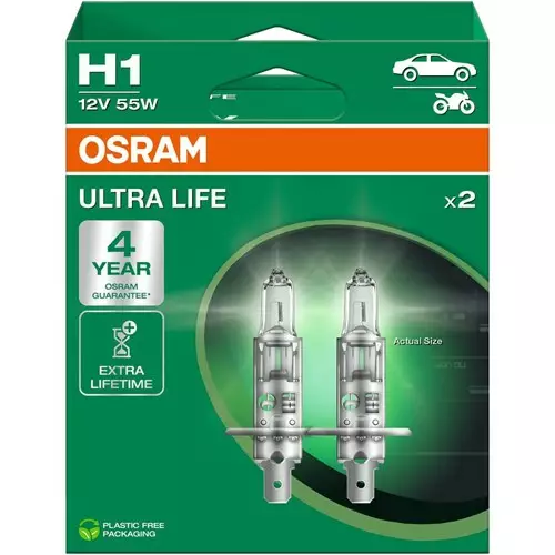 Osram H1 Ultra life 2kpl/pkt - Halogen ajovalot ja polttimot - 4062172388122 - 1