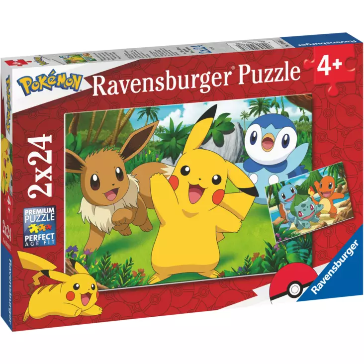 Palapeli 2x24 palaa Pikachu - Palapelit ja pulmapelit - 4005556056682 - 1