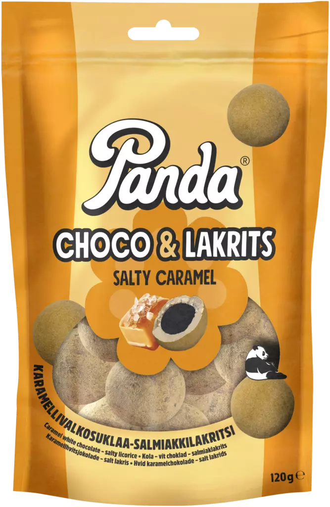 Panda choco lakrits salty caramel 120g - Suklaat - 6412500032902 - 1