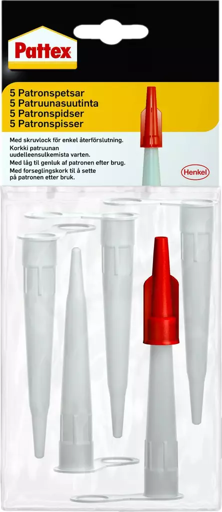 Pattex patruunasuuttimet 5 kpl - Silikonipuristimet ja uretaanipistoolit - 7332531043632 - 1