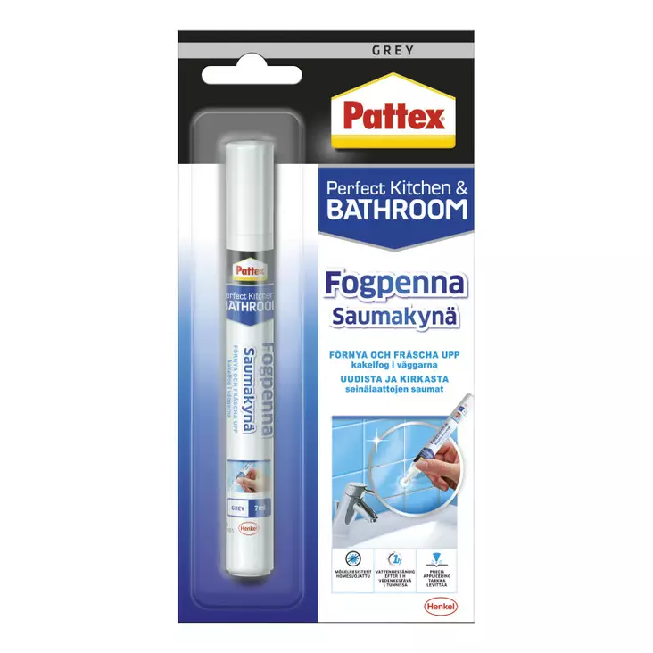 Pattex saumakynä harmaa 7ml - Silikonit ja akryylit - 7332531070102 - 1