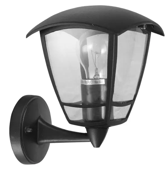 Pihavalaisin seinään AURA E27 musta, alakiinnitys - Ulkoseinävalaisimet - 6430066036622 - 1