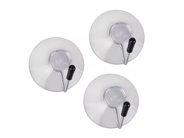 Pisla imukuppikoukku 45mm 3kpl kirkas - Koukut ja naulakot - 6414671073852 - 1