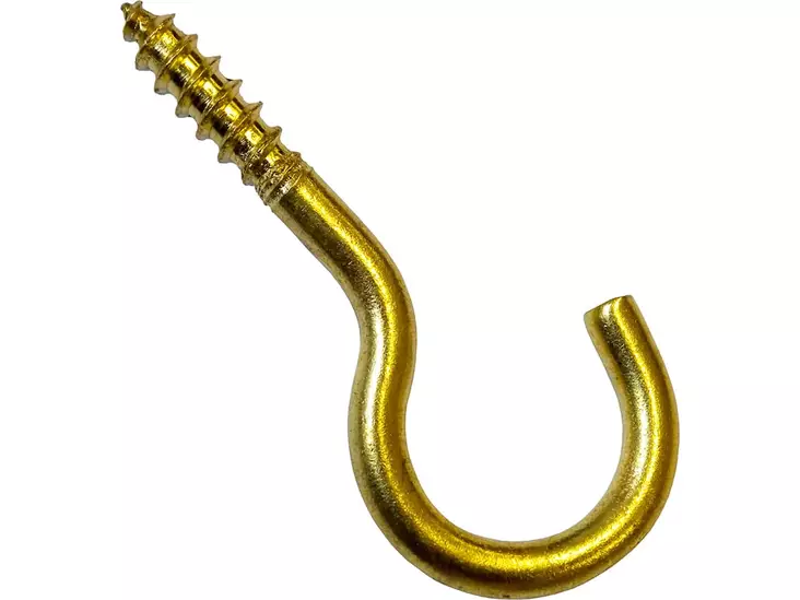 Pisla kattokoukku 40mm messinki 4kpl - Koukut ja naulakot - 6414672010122 - 1