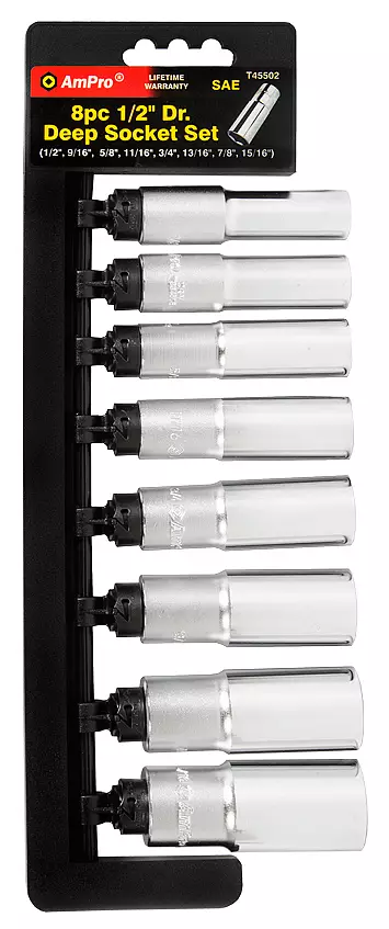 Pitkä hylsysarja 1/2" SAE 8-os. - Hylsysarjat - 795609455022 - 1