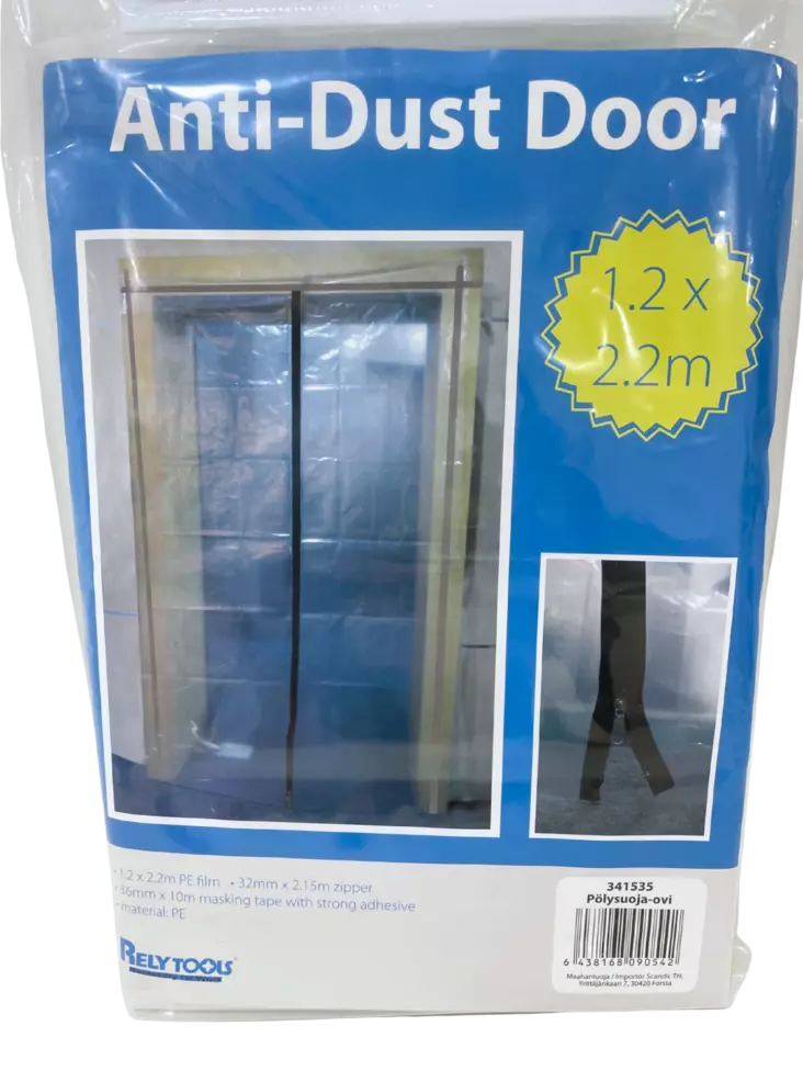 Pölysuoja-ovi 1,2 x 2,2m - Suojausmuovit ja -paperit - 6438168090542 - 1
