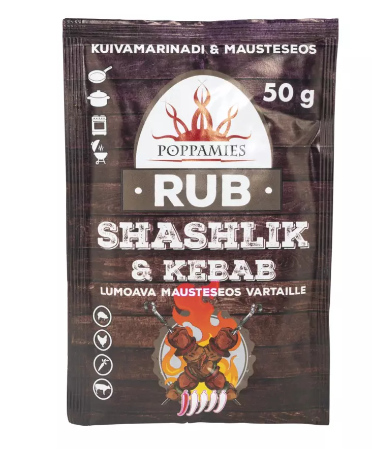 Poppamies rub shaslik&kebab 50g - Elintarvikkeet - 6430078921312 - 1