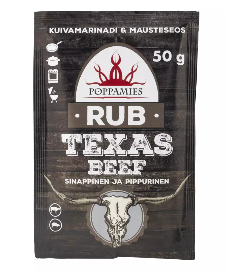 Poppamies Rub Texas Beef 50g - Elintarvikkeet - 6430078921282 - 1