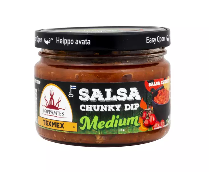 Poppamies salsa chunky dip medium 260g - Texmex mausteet ja lisukkeet - 6430034018902 - 1