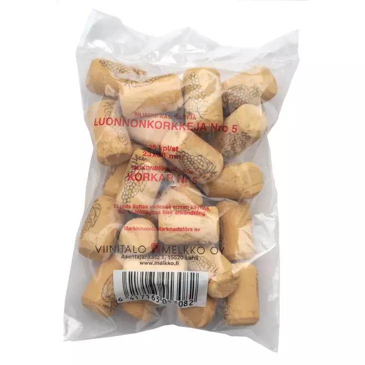 Presto luonnonkorkki 23x38mm NR 5 25KPL - Viinitarvikkeet - 6417165013082 - 1