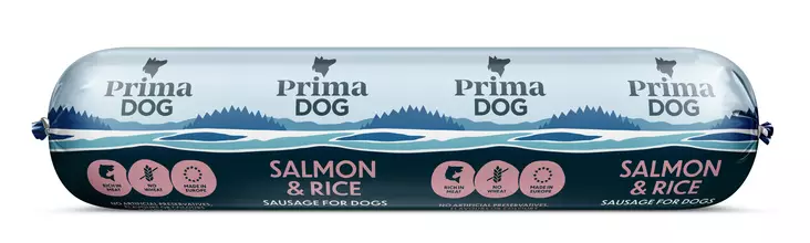 PrimaDog makkara lohi riisi 800g - Koiran märkäruoat - 6430062460902 - 1