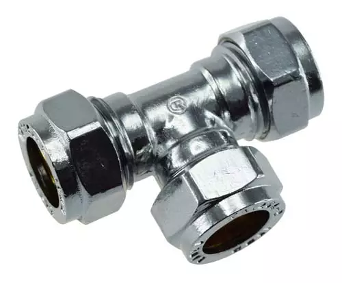 Puserrusliitin T-haara 15 kromattu - Puserrusliittimet - 6438140056702 - 1