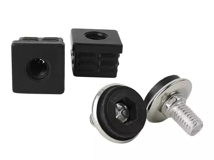 Säätöruuvi + sisätulppa M10x25x25 2kpl - Kalustehelat - 6414676014812 - 1