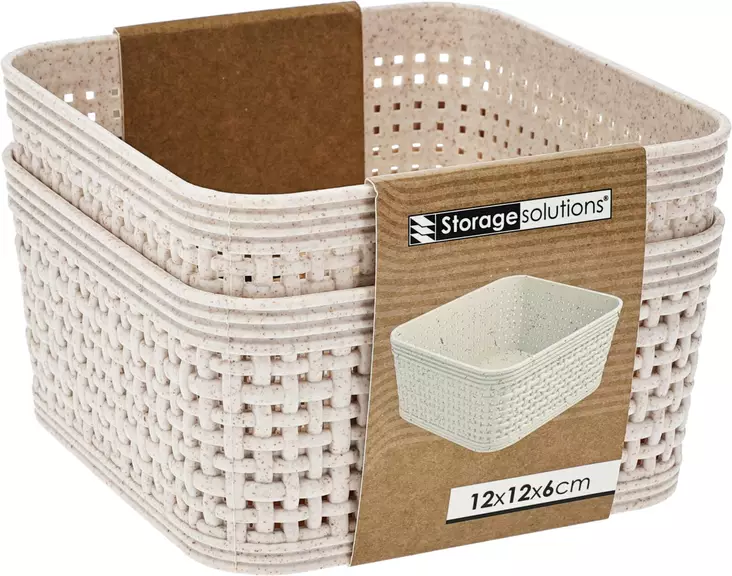 Säilytyskori setti Beige 2kpl 12x12x6cm - Säilytyskorit - 8721037324212 - 1