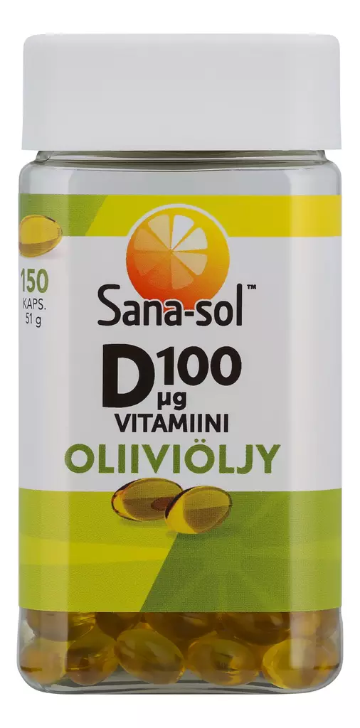 Sana-sol D 100 vitamiini oliiviöljy - Vitamiinit ja mineraalit - 5702071505372 - 1