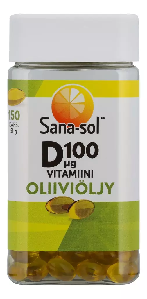 Sana-sol D 100 vitamiini oliiviöljy - Vitamiinit ja mineraalit - 5702071505372 - 1