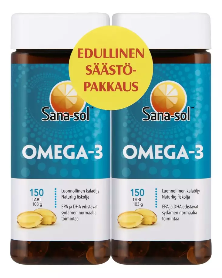 Sana-sol Omega-3 luonnollinen kalaöljy - Vitamiinit ja mineraalit - 6412203102452 - 1
