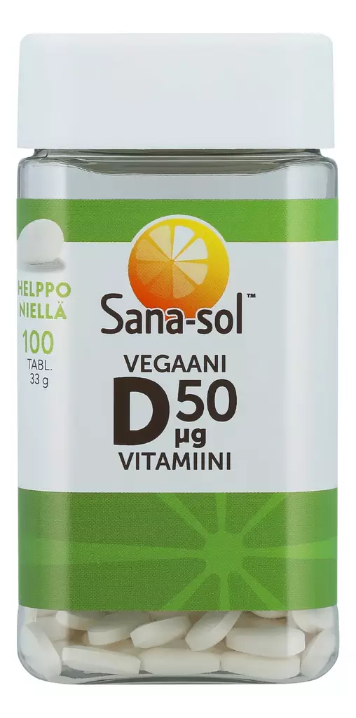Sana-sol Vegaani D-vitamiini 50µg vitami - Vitamiinit ja mineraalit - 5702071504962 - 1