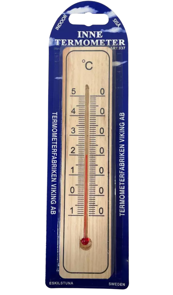 Sisälämpömittari puu 22cm - Lämpömittarit - 7316040009372 - 1