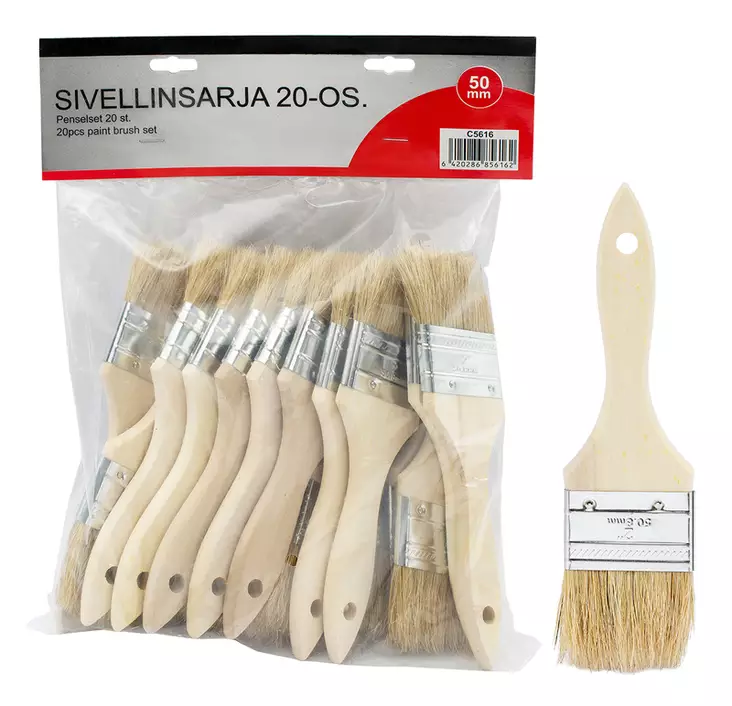 Sivellinsarja 50mm 20kpl - Pensselit ja siveltimet - 6420286856162 - 1