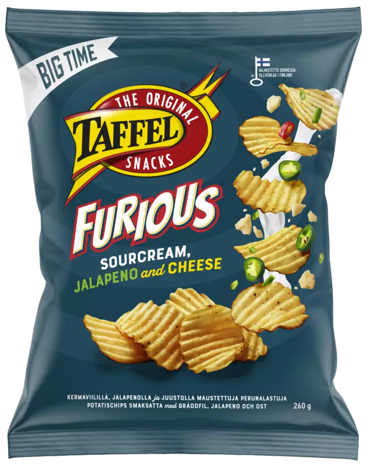 Taffel sipsi Furious 260g - Sipsit, snacksit ja pähkinät - 6410380041762 - 1