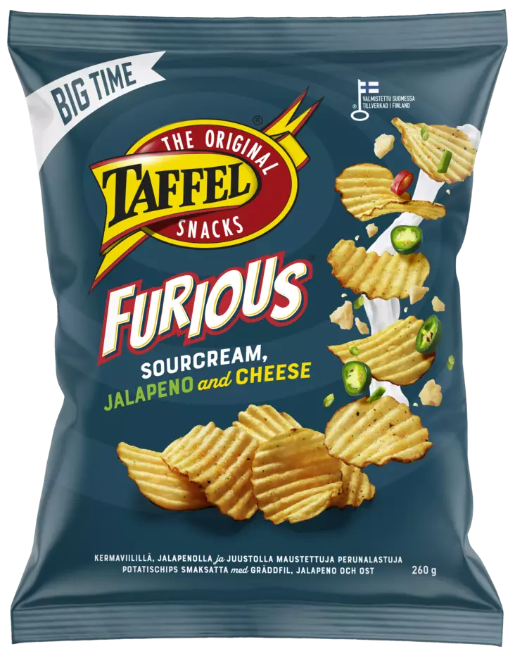 Taffel sipsi Furious 260g - Sipsit, snacksit ja pähkinät - 6410380041762 - 1