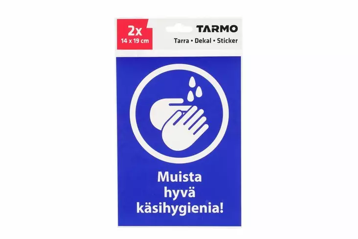 Tarra muista hyvä käsihygienia 14x19cm - Kyltit, opasteet ja numerot - 6410416031262 - 1