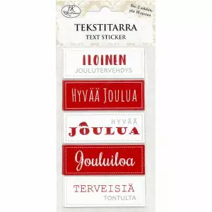Tekstitarra jouluntoivotus punainen - Tarrat - 6417715088652 - 1