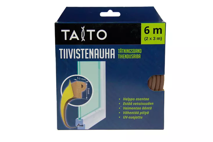 Tiivistenauha P ruskea 2x3m - Ovi- ja ikkunatiivisteet - 6416096205672 - 1