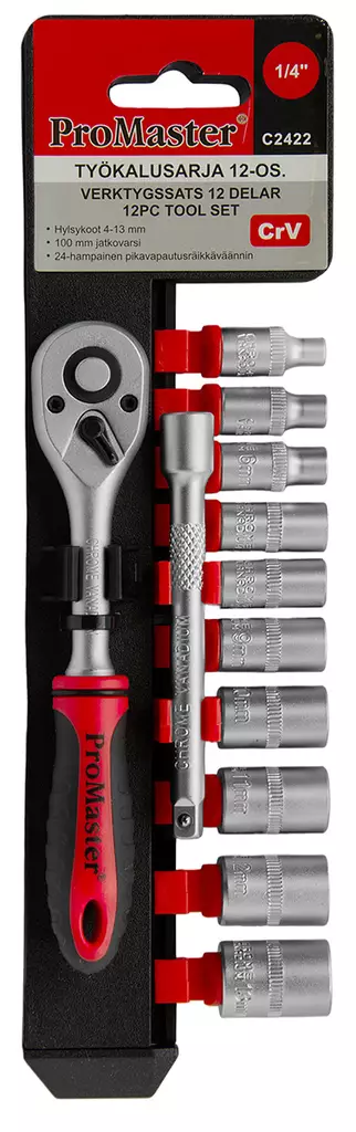 Työkalusarja 1/4" 12-os. - Hylsysarjat - 6420286824222 - 1