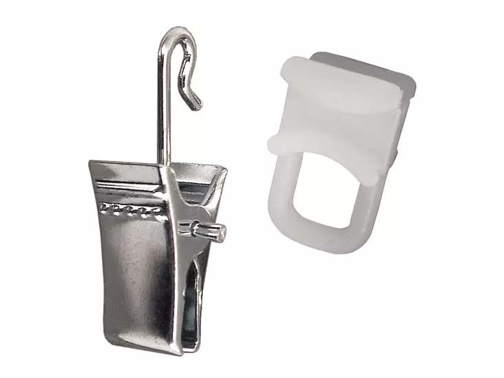 U-Kiskon liukusarja koukullisella nipistimellä 20kpl - Verhotangot ja verhotarvikkeet - 6417012075072 - 1