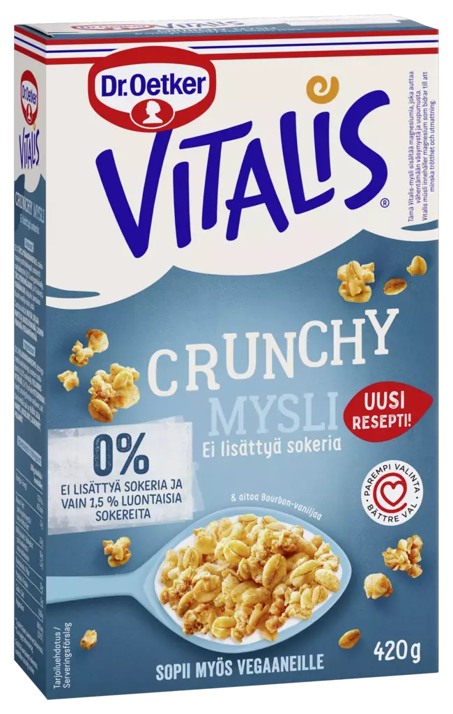 Vitalis Crunchy mysli Täysjyvä 420g - Murot, myslit ja hiutaleet - 5701073028902 - 1