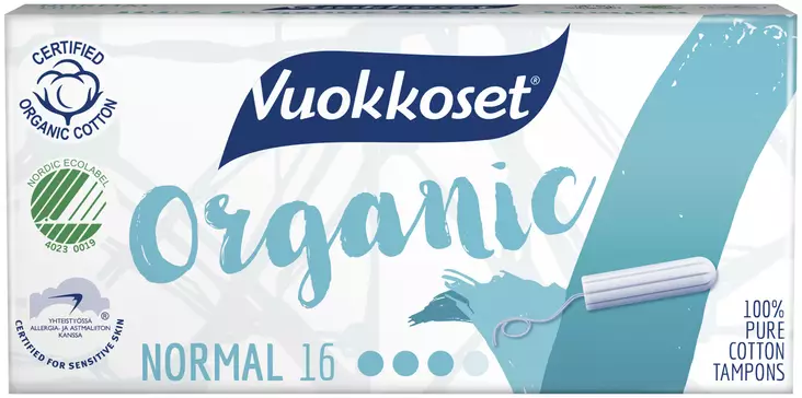 Vuokkoset Organic tamponi 16kpl normal - Tampoonit - 6414100889252 - 1