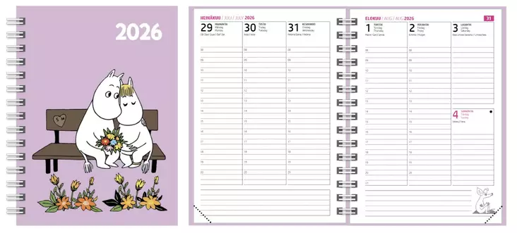 Vuosikalenteri Muumi 2026 A6 Romantic - Kalenterit - 6417749435002 - 1