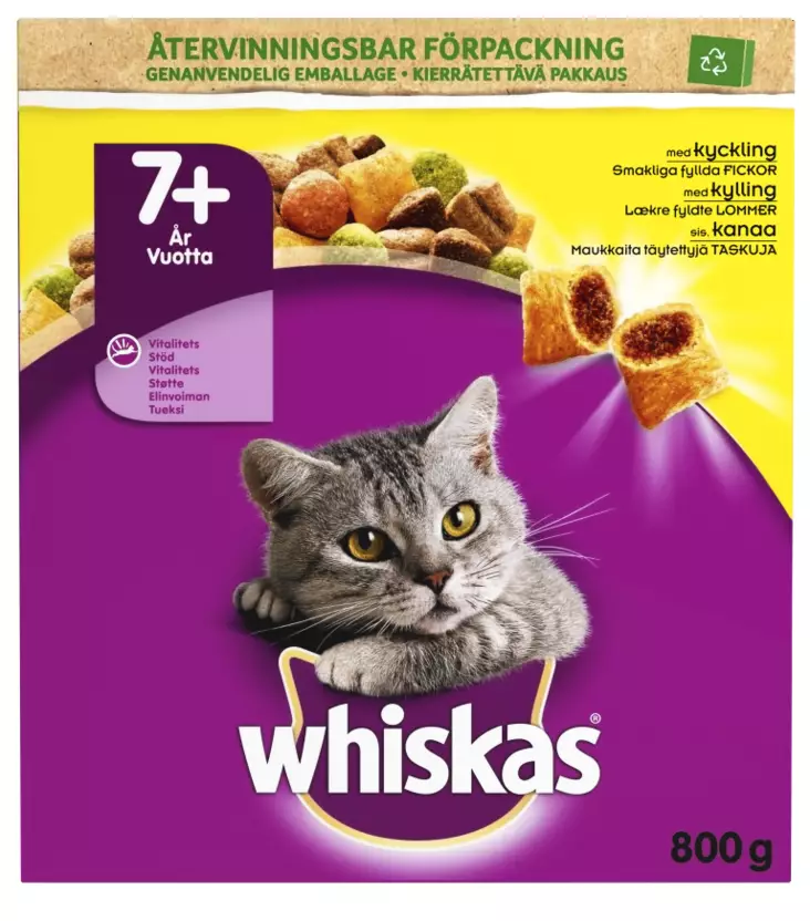 Whiskas 7+ kanaa 800g - Kissan kuivaruoat - 5900951294112 - 1