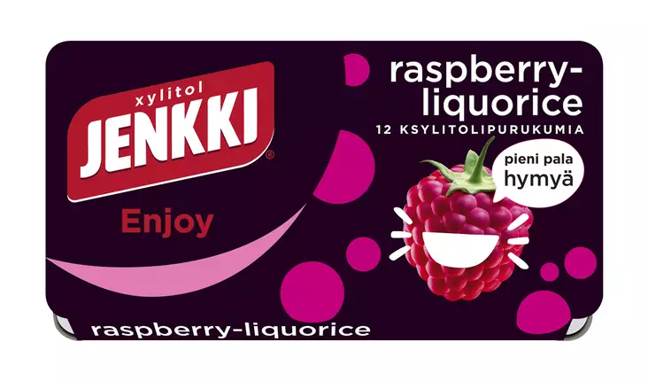Xylitol Jenkki Enjoy raspberry-liquorice - Purukumit - 6420256013922 - 1