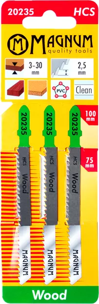 Pistosahanterä 3kpl HCS 2,5/100mm - Puukko-ja pistosahanterät - 6418868202353 - 1