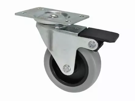 Kalustepyörä kääntyvä 75mm jarrulla - Huonekalupyörät - 6414675027943 - 1