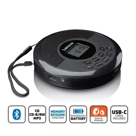 Lenco cd-340 cd-soitin kaiuttimella - Radiot, soittimet ja radiopuhelimet - 8711902090403 - 1