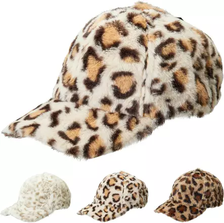 Lippalakki faux fur leopardi-kuviolla - Naisten päähineet ja käsineet - 8721461093203 - 1